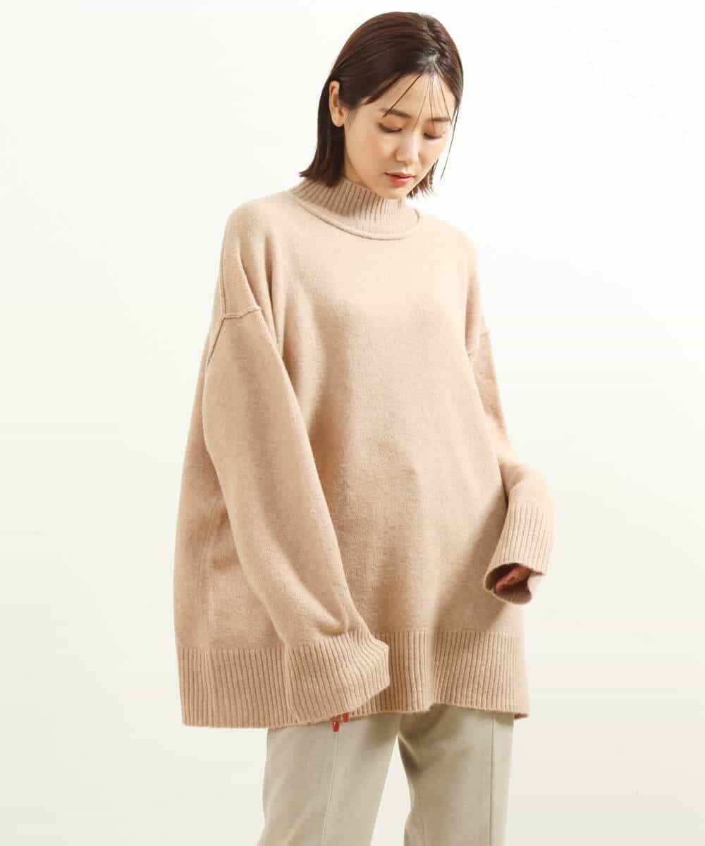FKFDS08150 MK MICHEL KLEIN(MK ミッシェルクラン) ミドルゲージハイネックニット/洗える ミント