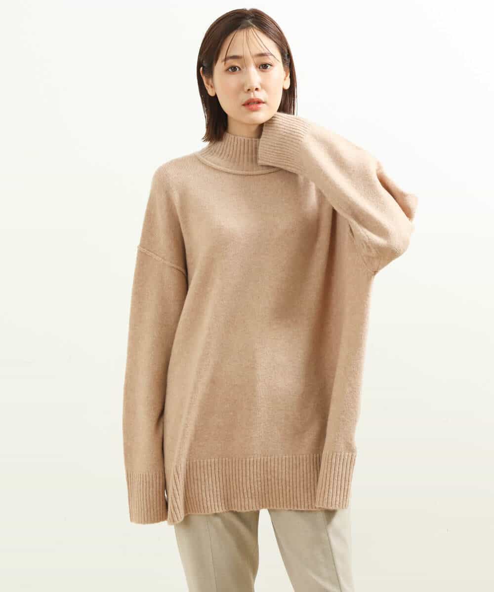 FKFDS08150 MK MICHEL KLEIN(MK ミッシェルクラン) ミドルゲージハイネックニット/洗える ミント