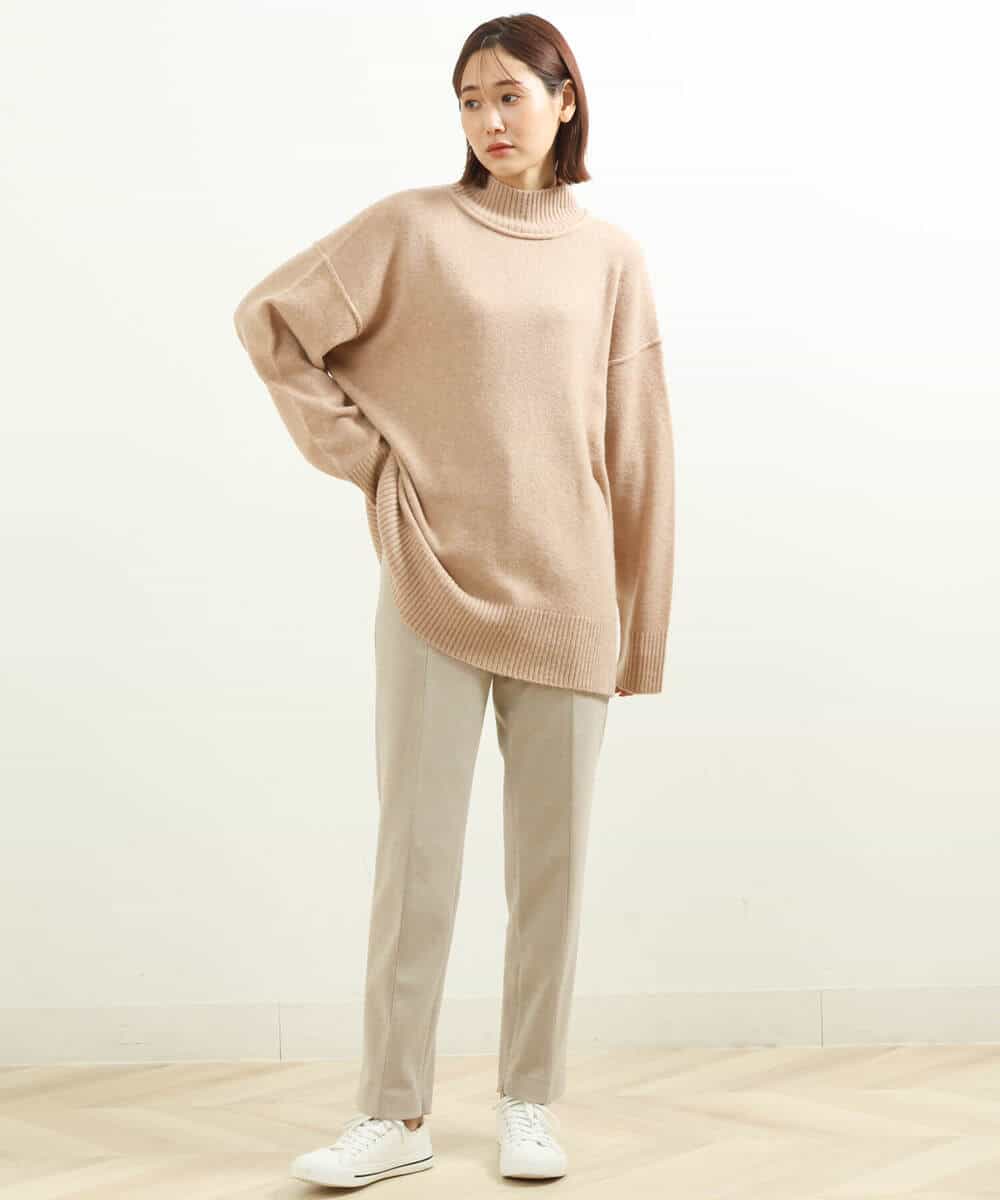 FKFDS08150 MK MICHEL KLEIN(MK ミッシェルクラン) ミドルゲージハイネックニット/洗える ミント