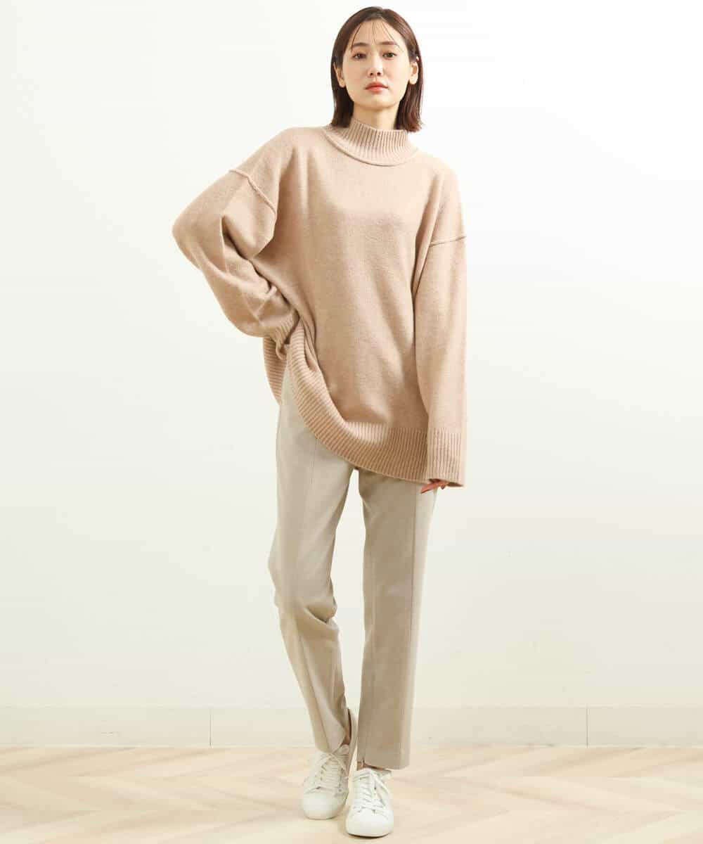 FKFDS08150 MK MICHEL KLEIN(MK ミッシェルクラン) ミドルゲージハイネックニット/洗える ミント