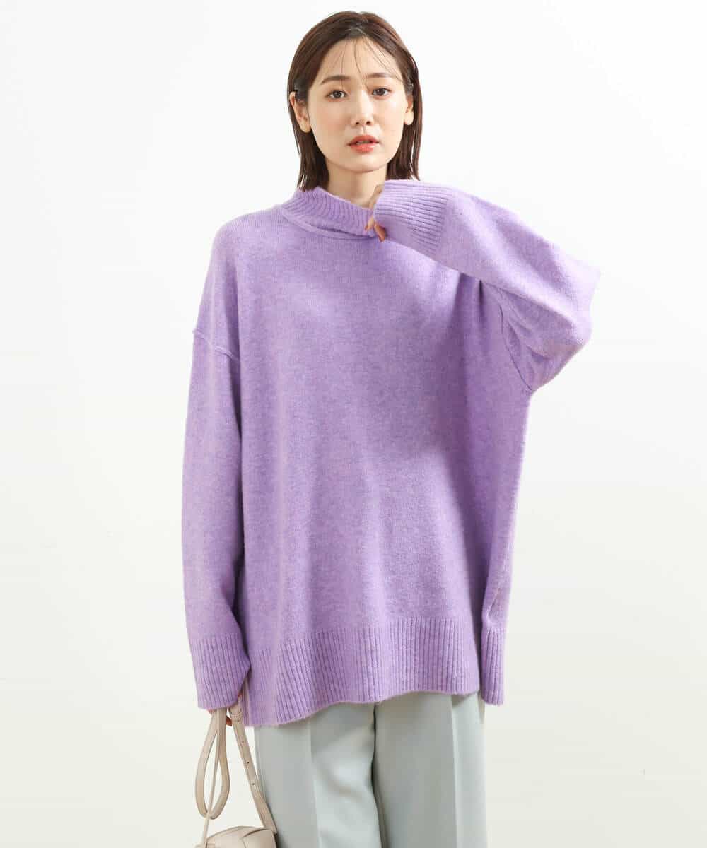 FKFDS08150 MK MICHEL KLEIN(MK ミッシェルクラン) ミドルゲージハイネックニット/洗える ミント