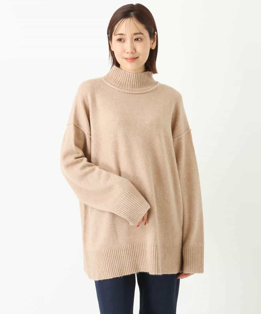 FKFDS08150 MK MICHEL KLEIN(MK ミッシェルクラン) ミドルゲージハイネックニット/洗える ミント