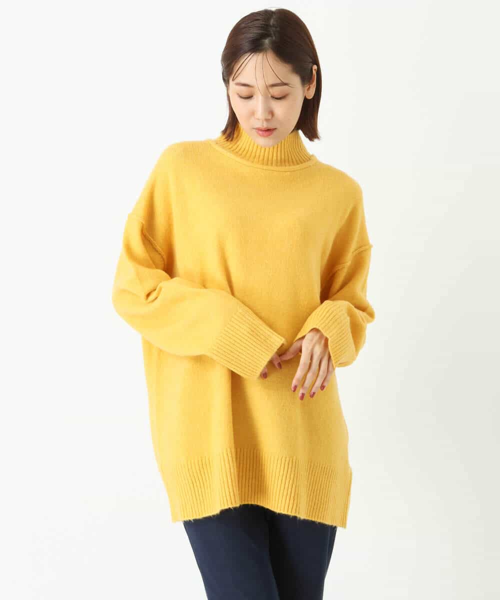 FKFDS08150 MK MICHEL KLEIN(MK ミッシェルクラン) ミドルゲージハイネックニット/洗える ミント