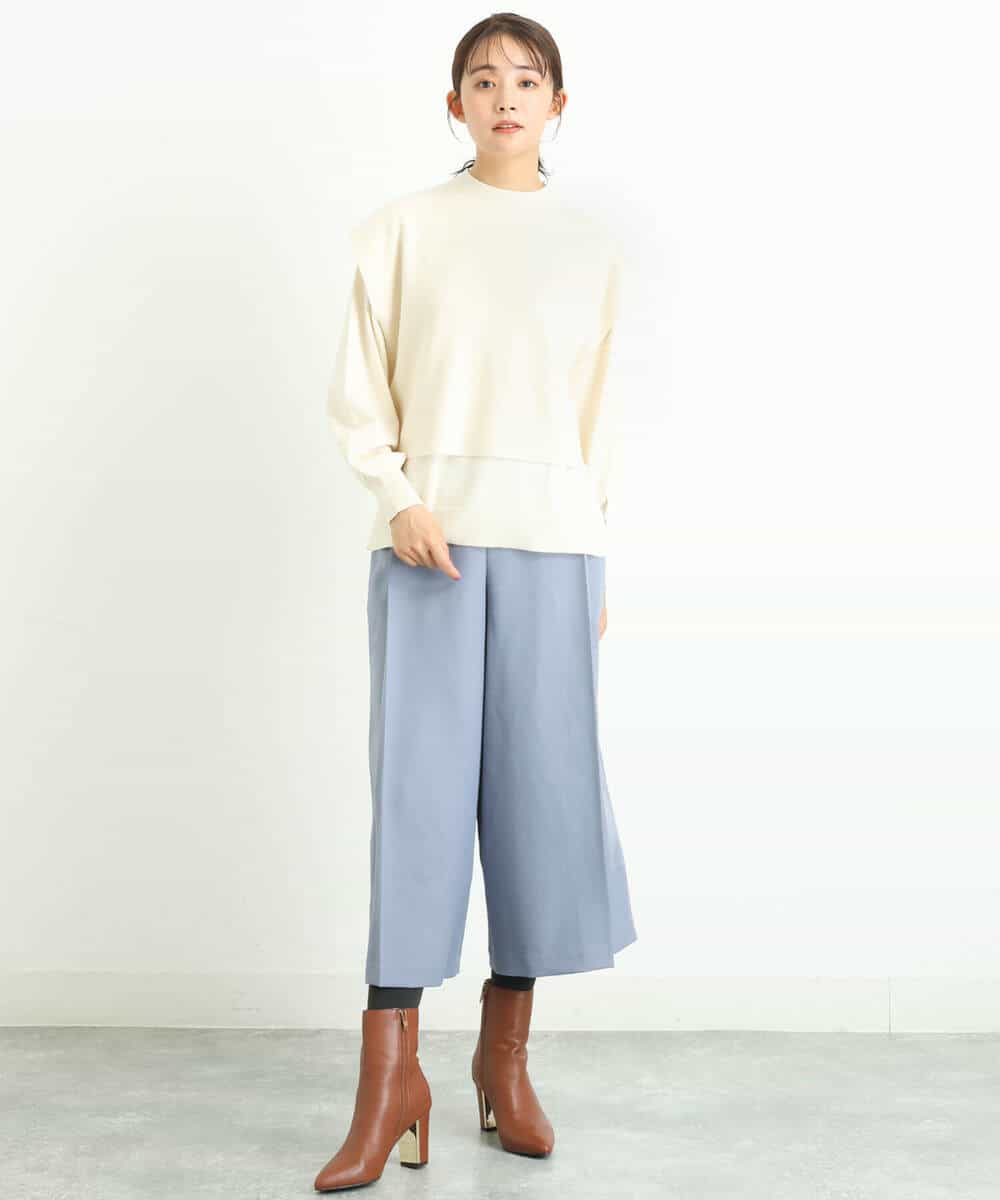 FKFDS10130 MK MICHEL KLEIN(MK ミッシェルクラン) ベスト×クルーネックニットトップス/洗える ライトブルー