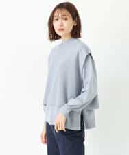 FKFDS10130 MK MICHEL KLEIN(MK ミッシェルクラン) ベスト×クルーネックニットトップス/洗える ライトブルー