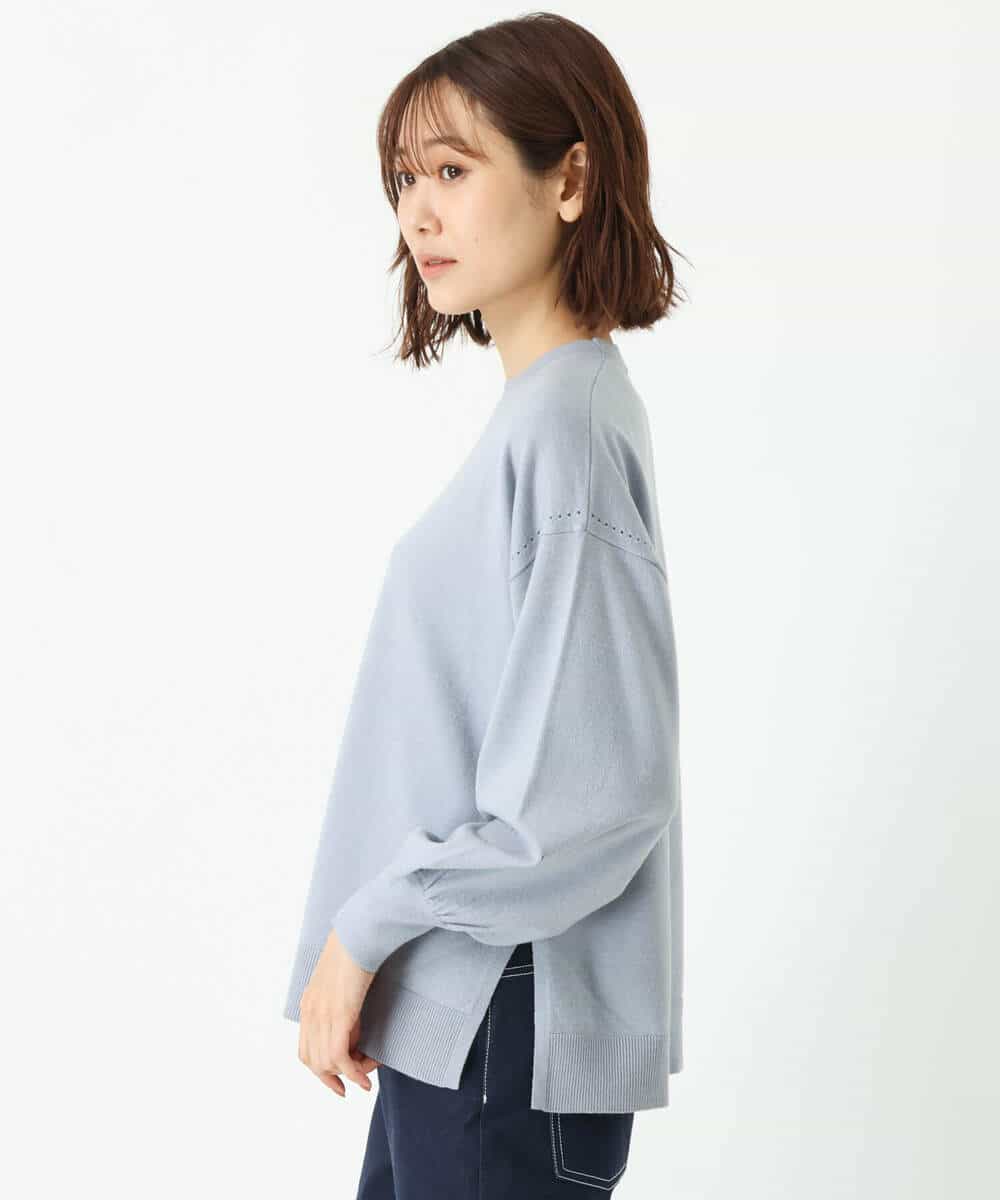 FKFDS10130 MK MICHEL KLEIN(MK ミッシェルクラン) ベスト×クルーネックニットトップス/洗える ライトブルー