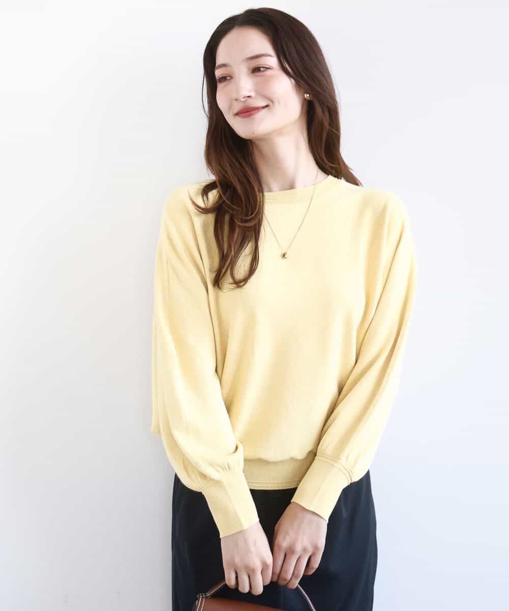 FKFFD20140 MK MICHEL KLEIN(MK ミッシェルクラン) 前後2wayラメドルマンニット/洗える ライトイエロー