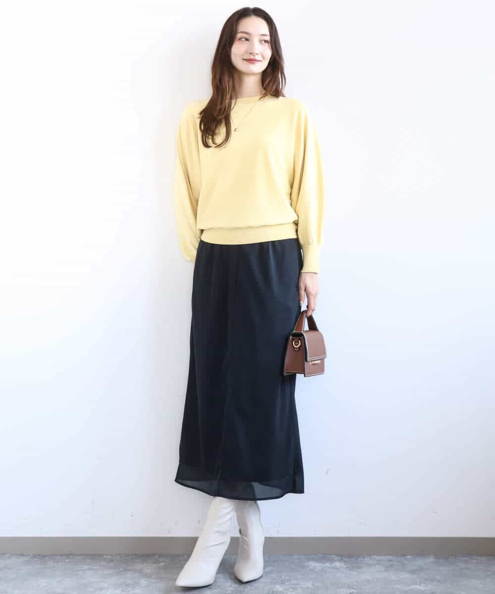 FKFFD20140 MK MICHEL KLEIN(MK ミッシェルクラン) 前後2wayラメドルマンニット/洗える ブルー