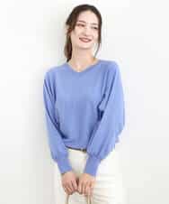 FKFFD20140 MK MICHEL KLEIN(MK ミッシェルクラン) 前後2wayラメドルマンニット/洗える ブルー