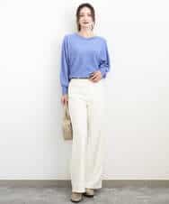 FKFFD20140 MK MICHEL KLEIN(MK ミッシェルクラン) 前後2wayラメドルマンニット/洗える ブルー