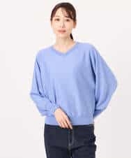 FKFFD20140 MK MICHEL KLEIN(MK ミッシェルクラン) 前後2wayラメドルマンニット/洗える ブルー