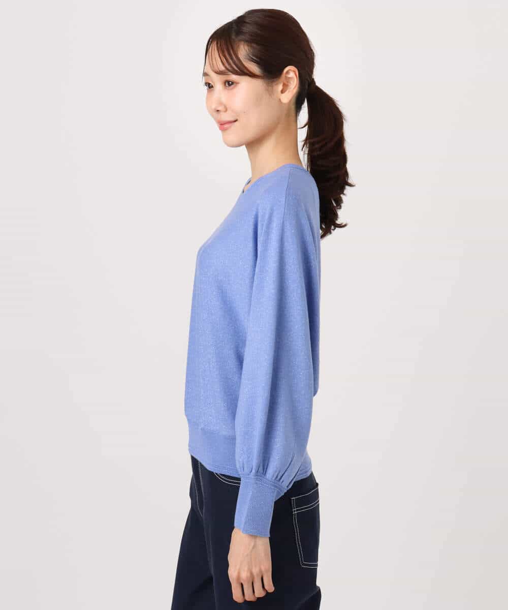 FKFFD20140 MK MICHEL KLEIN(MK ミッシェルクラン) 前後2wayラメドルマンニット/洗える ブルー