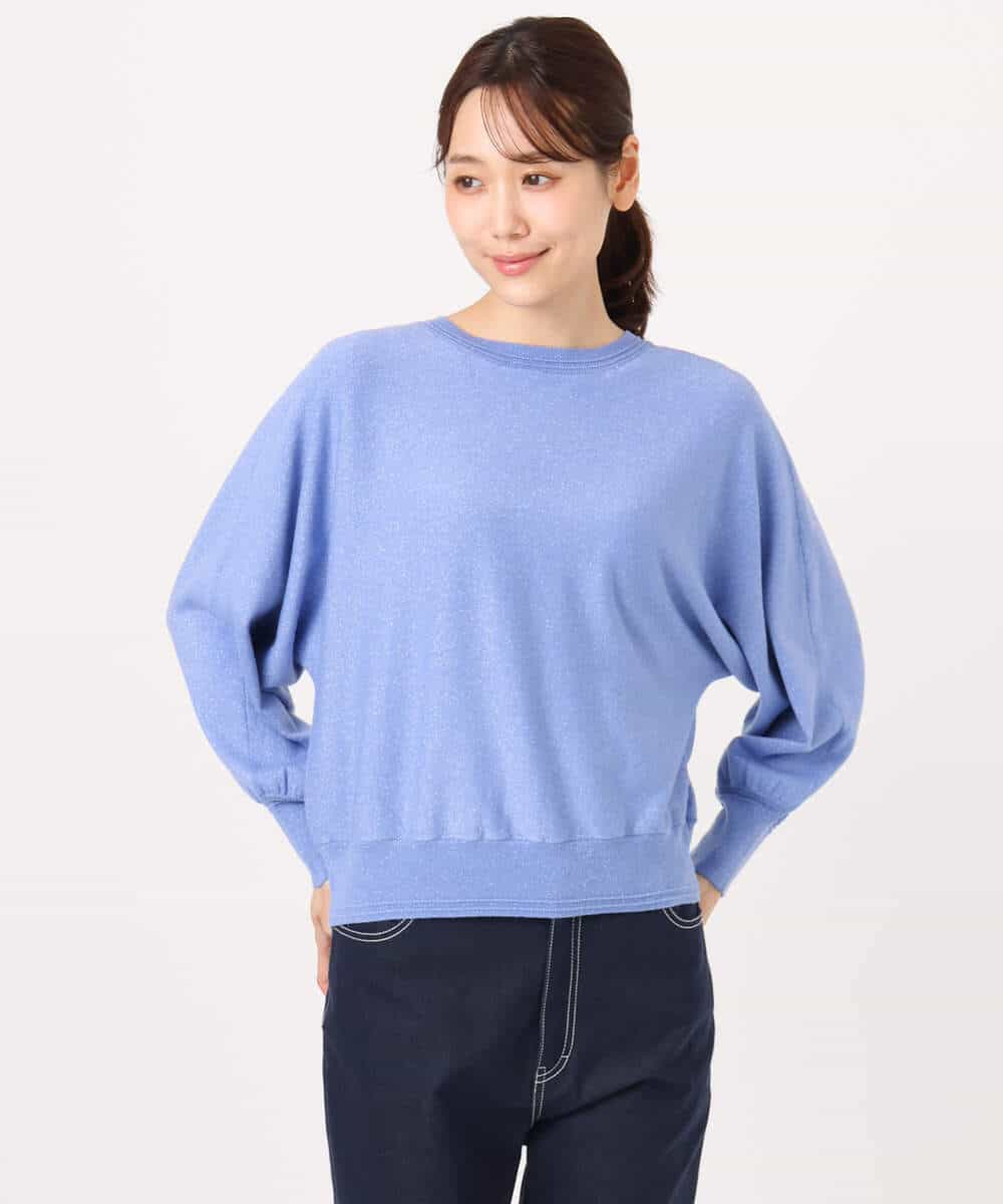 FKFFD20140 MK MICHEL KLEIN(MK ミッシェルクラン) 前後2wayラメドルマンニット/洗える ブルー