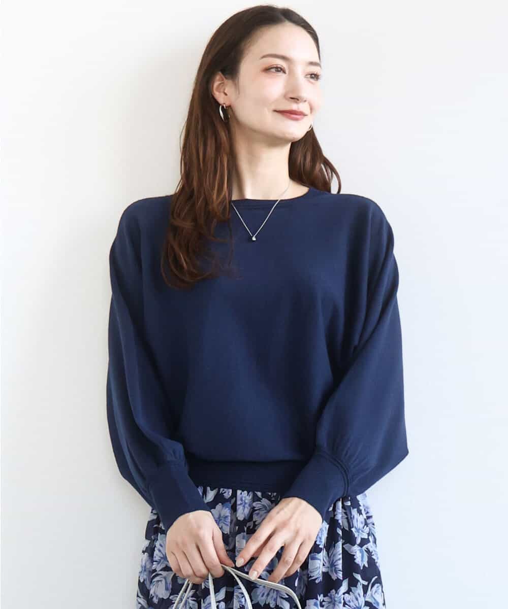 FKFFD20140 MK MICHEL KLEIN(MK ミッシェルクラン) 前後2wayラメドルマンニット/洗える ネイビー