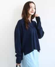 FKFFD21160 MK MICHEL KLEIN(MK ミッシェルクラン) 衿付きラガーニット/洗える ライトブルー