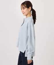 FKFFD21160 MK MICHEL KLEIN(MK ミッシェルクラン) 衿付きラガーニット/洗える ライトブルー