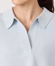 FKFFD21160 MK MICHEL KLEIN(MK ミッシェルクラン) 衿付きラガーニット/洗える ライトブルー