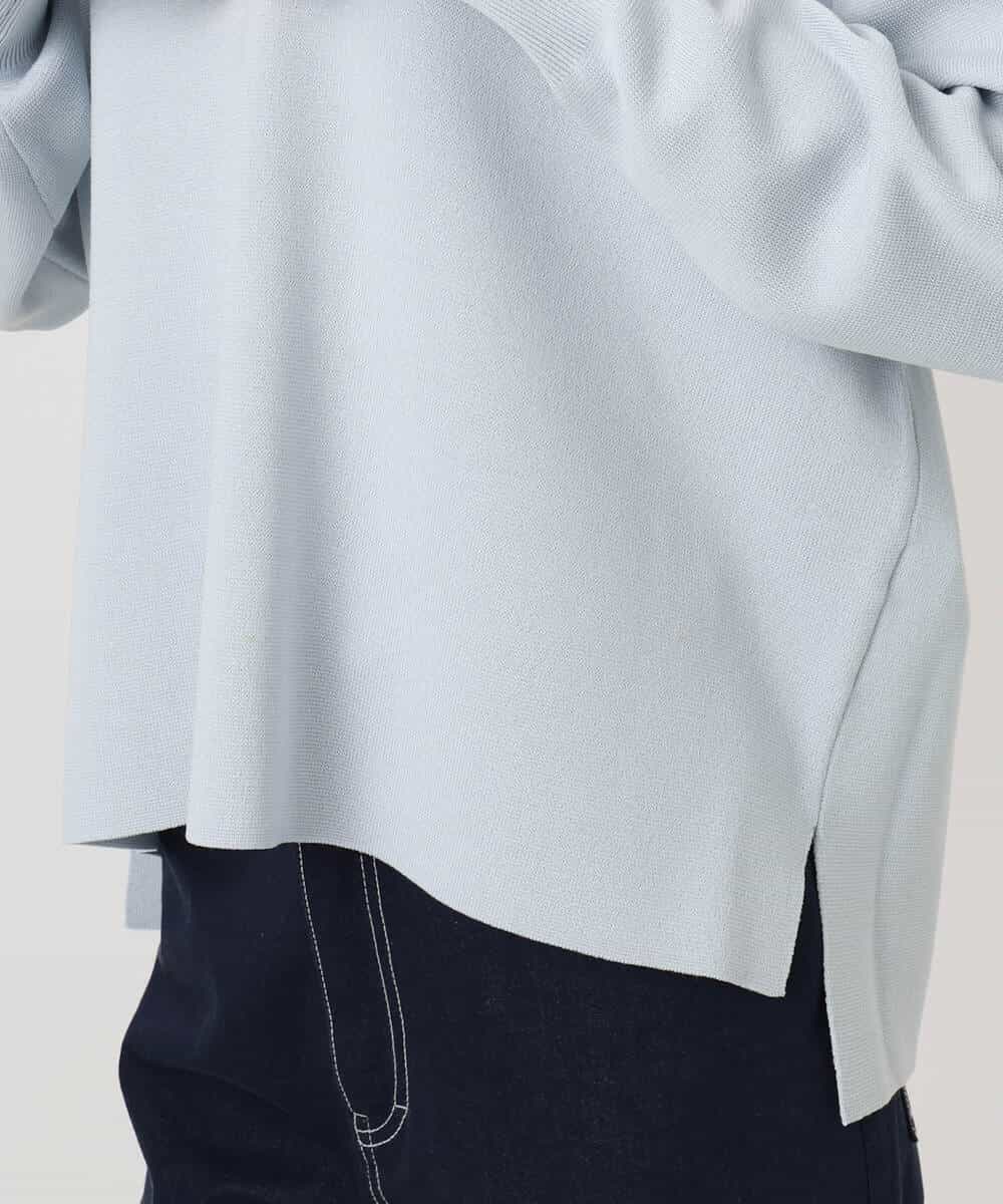 FKFFD21160 MK MICHEL KLEIN(MK ミッシェルクラン) 衿付きラガーニット/洗える ライトブルー