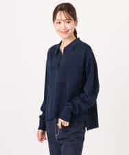 FKFFD21160 MK MICHEL KLEIN(MK ミッシェルクラン) 衿付きラガーニット/洗える ライトブルー