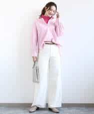 FKFFD22110 MK MICHEL KLEIN(MK ミッシェルクラン) ハイネックシアーリブニット/洗える ピンク