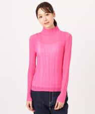 FKFFD22110 MK MICHEL KLEIN(MK ミッシェルクラン) ハイネックシアーリブニット/洗える ピンク