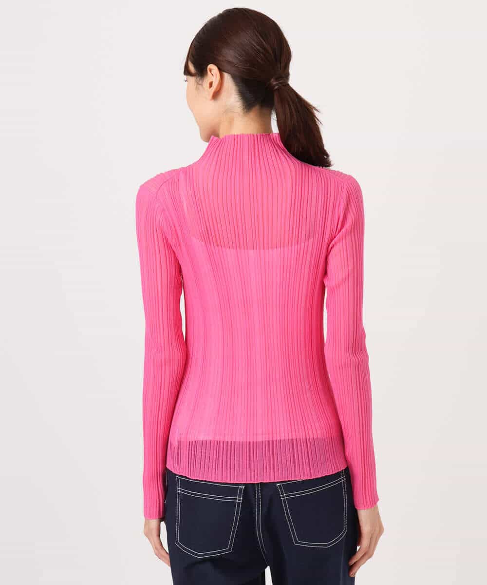 FKFFD22110 MK MICHEL KLEIN(MK ミッシェルクラン) ハイネックシアーリブニット/洗える ピンク