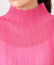 FKFFD22110 MK MICHEL KLEIN(MK ミッシェルクラン) ハイネックシアーリブニット/洗える ピンク