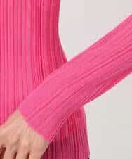 FKFFD22110 MK MICHEL KLEIN(MK ミッシェルクラン) ハイネックシアーリブニット/洗える ピンク