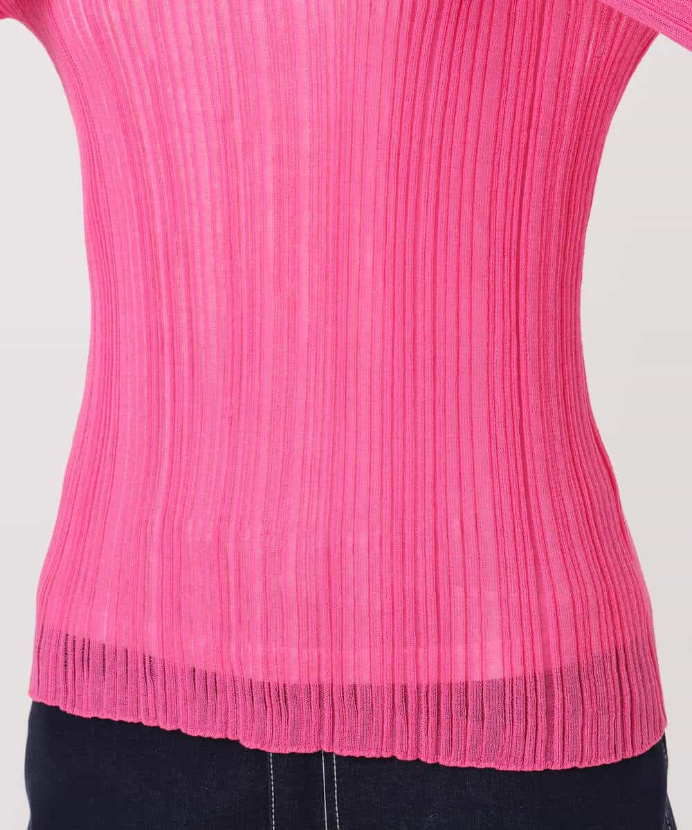 FKFFD22110 MK MICHEL KLEIN(MK ミッシェルクラン) ハイネックシアーリブニット/洗える ピンク