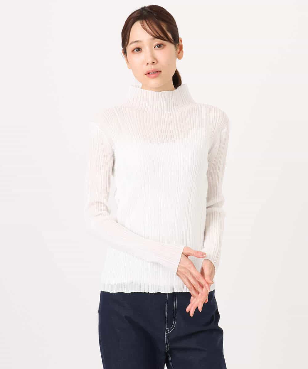 FKFFD22110 MK MICHEL KLEIN(MK ミッシェルクラン) ハイネックシアーリブニット/洗える ピンク