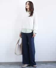 FKFFD23140 MK MICHEL KLEIN(MK ミッシェルクラン) 鹿の子編みニット/洗える ブルー