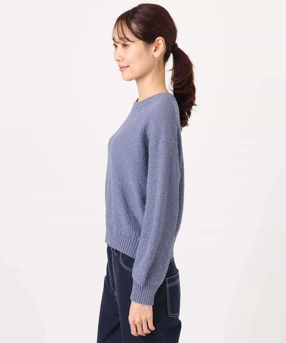 FKFFD23140 MK MICHEL KLEIN(MK ミッシェルクラン) 鹿の子編みニット/洗える ブルー