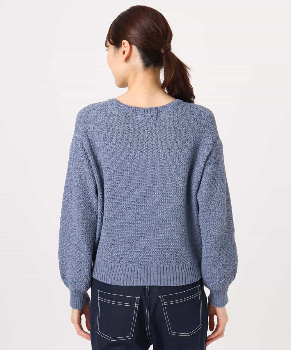 FKFFD23140 MK MICHEL KLEIN(MK ミッシェルクラン) 鹿の子編みニット/洗える ブルー