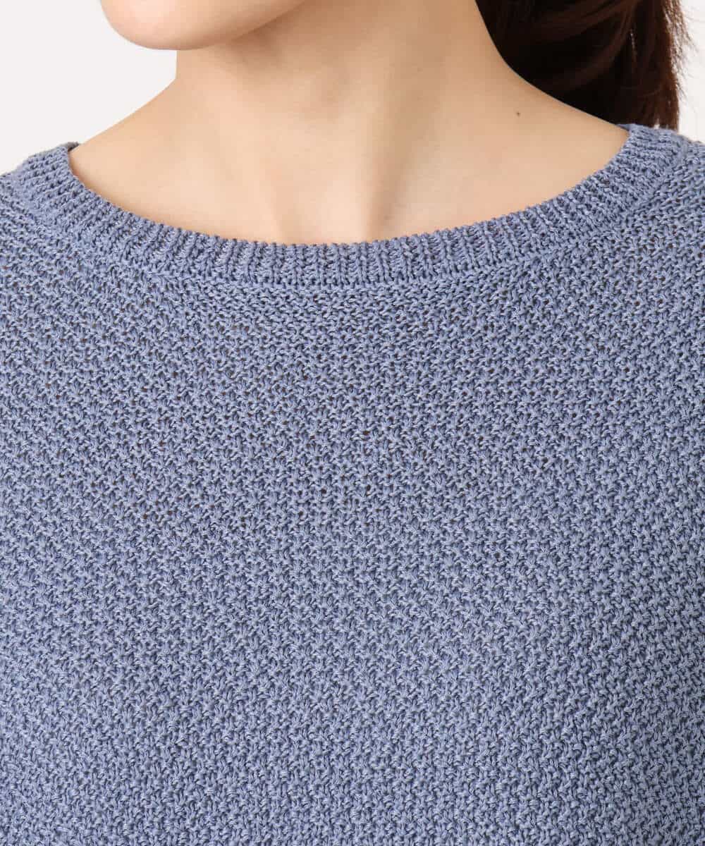 FKFFD23140 MK MICHEL KLEIN(MK ミッシェルクラン) 鹿の子編みニット/洗える ブルー