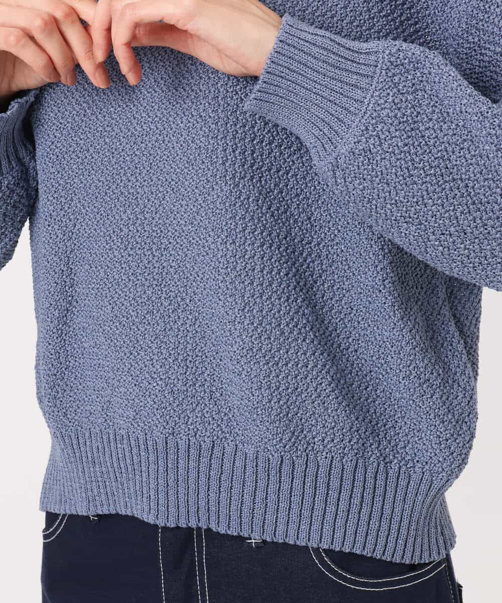 FKFFD23140 MK MICHEL KLEIN(MK ミッシェルクラン) 鹿の子編みニット/洗える ブルー