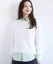 FKFFD23140 MK MICHEL KLEIN(MK ミッシェルクラン) 鹿の子編みニット/洗える ホワイト