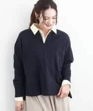 FKFFD24160 MK MICHEL KLEIN(MK ミッシェルクラン) フロントファスナーデザインニット/洗える ネイビー