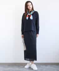 FKFFD24160 MK MICHEL KLEIN(MK ミッシェルクラン) フロントファスナーデザインニット/洗える ライトグレー