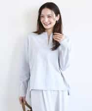 FKFFD24160 MK MICHEL KLEIN(MK ミッシェルクラン) フロントファスナーデザインニット/洗える ライトグレー