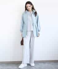 FKFFD24160 MK MICHEL KLEIN(MK ミッシェルクラン) フロントファスナーデザインニット/洗える ライトグレー