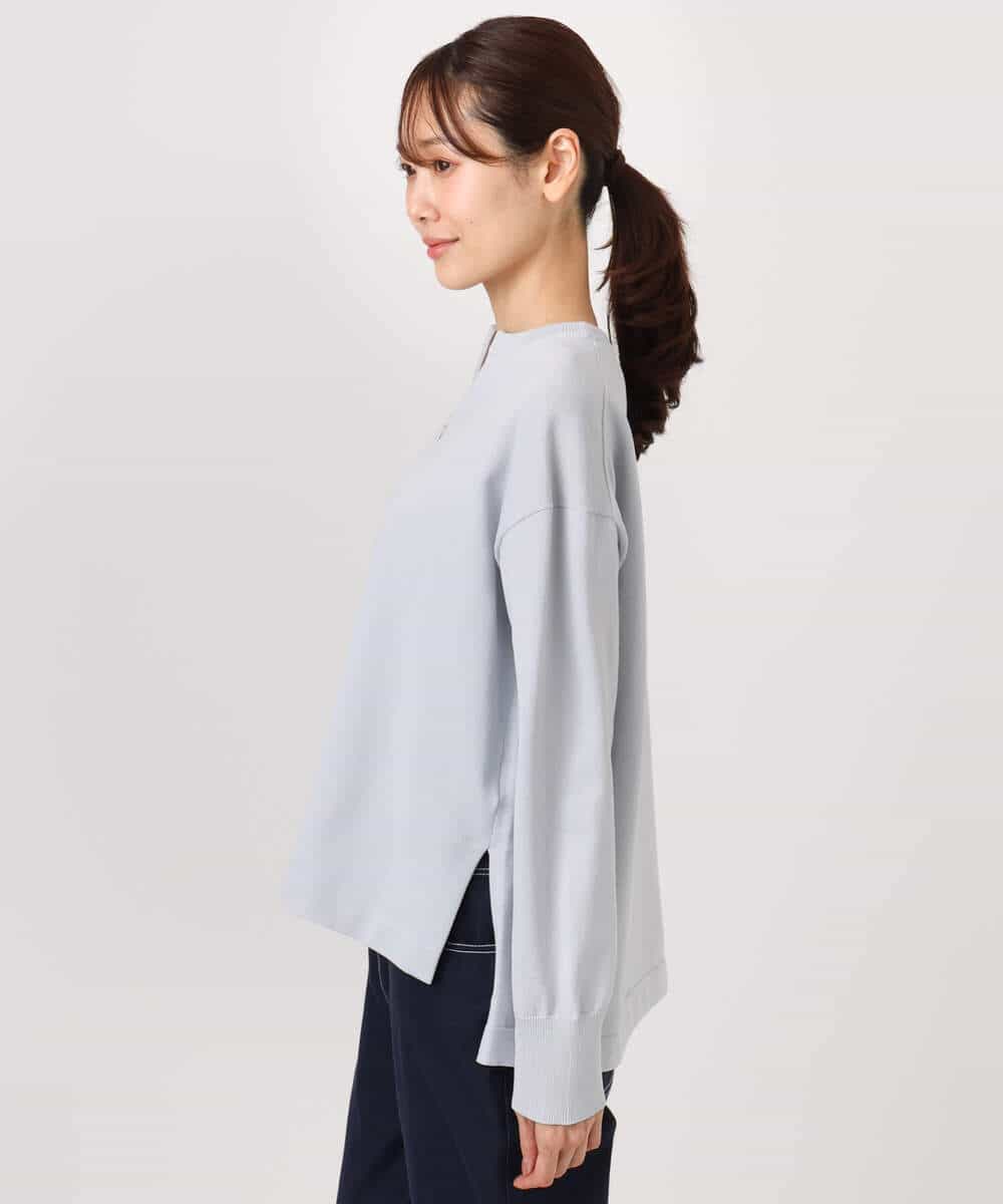 FKFFD24160 MK MICHEL KLEIN(MK ミッシェルクラン) フロントファスナーデザインニット/洗える ライトグレー