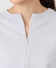 FKFFD24160 MK MICHEL KLEIN(MK ミッシェルクラン) フロントファスナーデザインニット/洗える ライトグレー