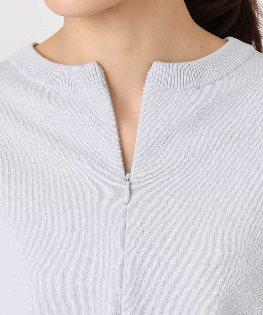 FKFFD24160 MK MICHEL KLEIN(MK ミッシェルクラン) フロントファスナーデザインニット/洗える ライトグレー