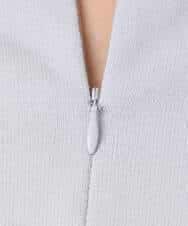 FKFFD24160 MK MICHEL KLEIN(MK ミッシェルクラン) フロントファスナーデザインニット/洗える ライトグレー