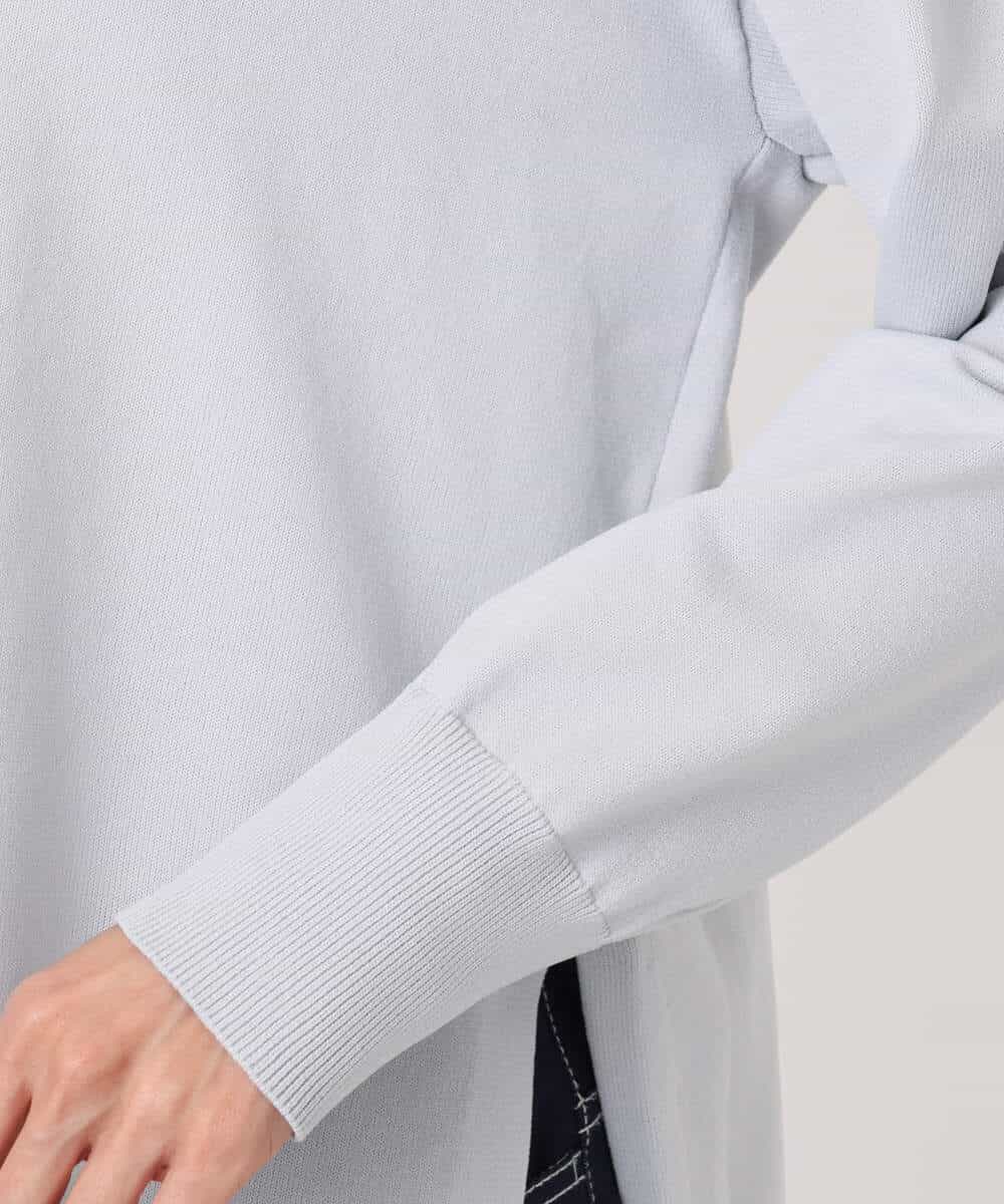 FKFFD24160 MK MICHEL KLEIN(MK ミッシェルクラン) フロントファスナーデザインニット/洗える ライトグレー