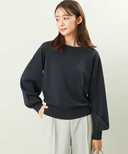 FKFFS01140 MK MICHEL KLEIN パール調釦バックデザインニット/洗える