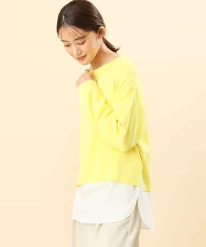 FKFFS15170 MK MICHEL KLEIN ショート丈ニット×ロンT ツインセット/洗える