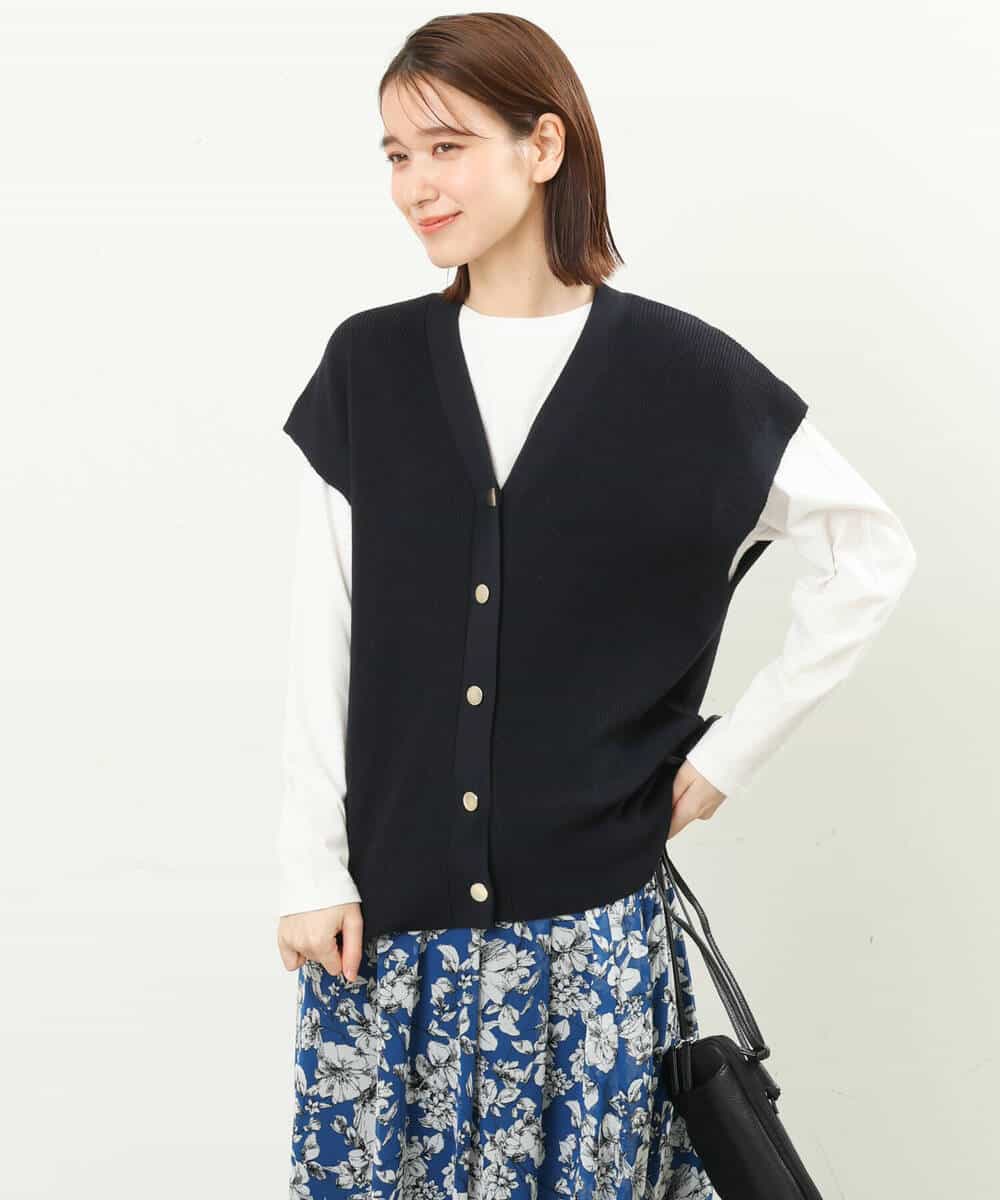 FKFFS16150 MK MICHEL KLEIN(MK ミッシェルクラン) ニットベスト×ロンTツインセット/2way/洗える ベージュ