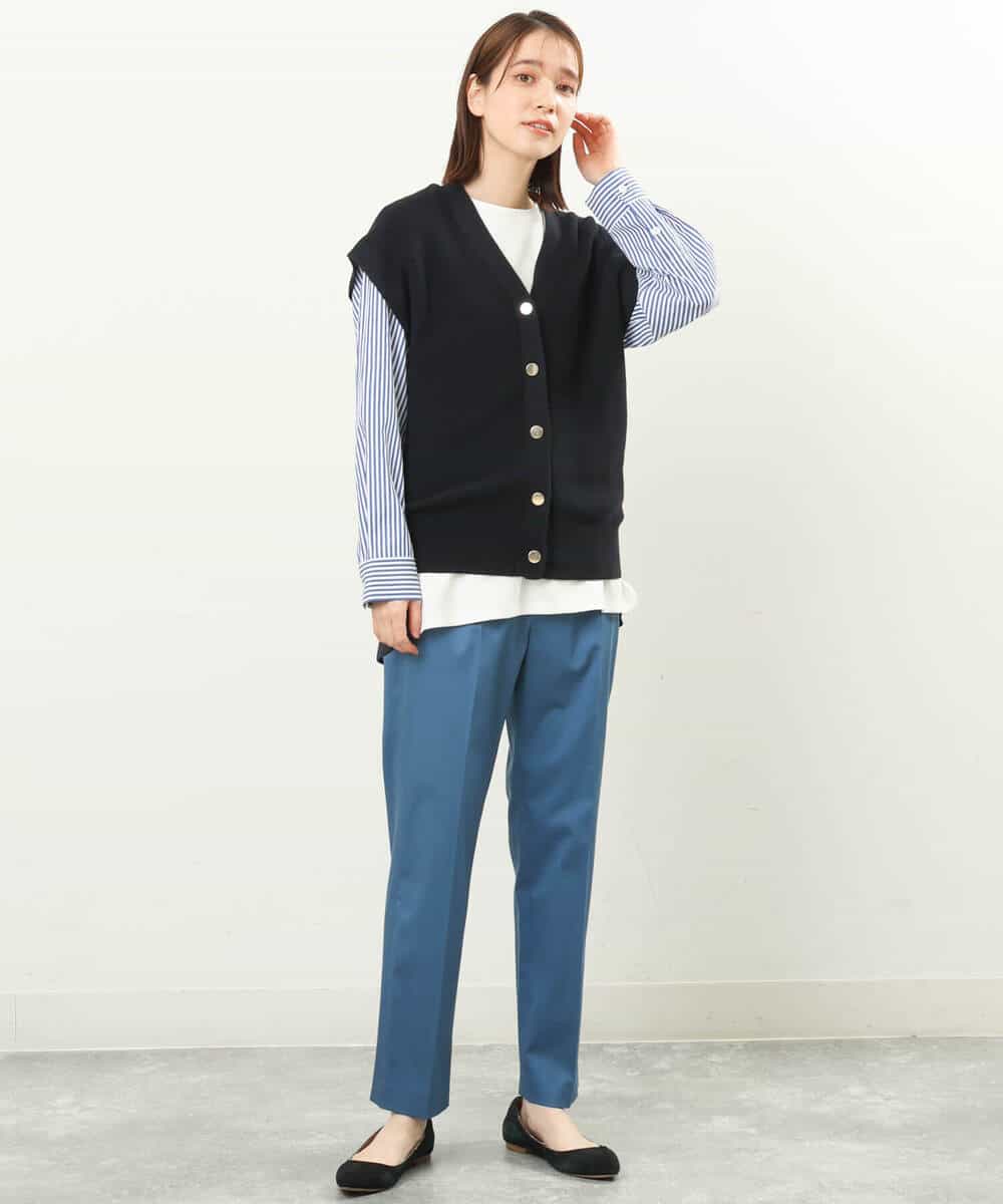 FKFFS16150 MK MICHEL KLEIN(MK ミッシェルクラン) ニットベスト×ロンTツインセット/2way/洗える ベージュ