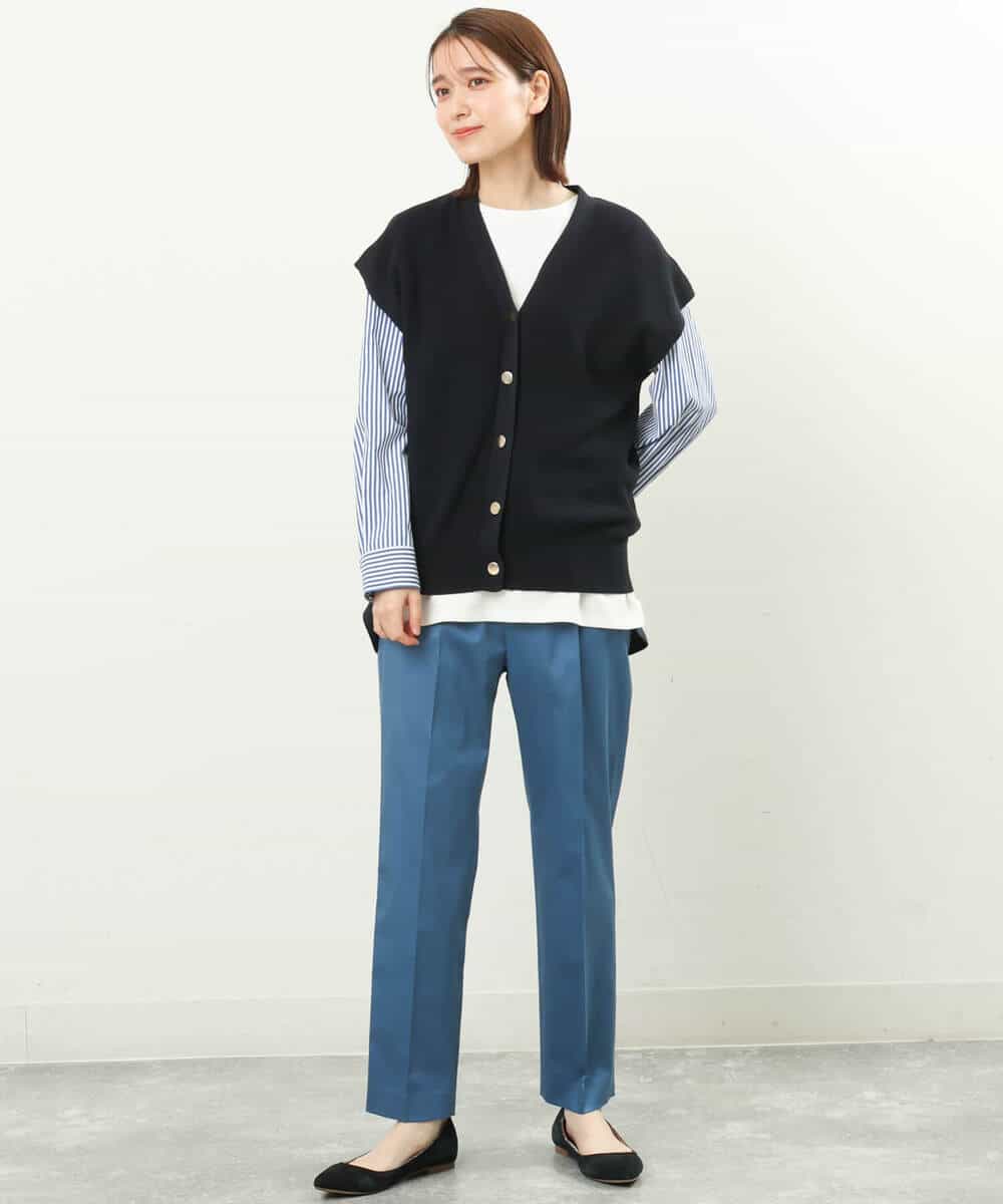 FKFFS16150 MK MICHEL KLEIN(MK ミッシェルクラン) ニットベスト×ロンTツインセット/2way/洗える ベージュ